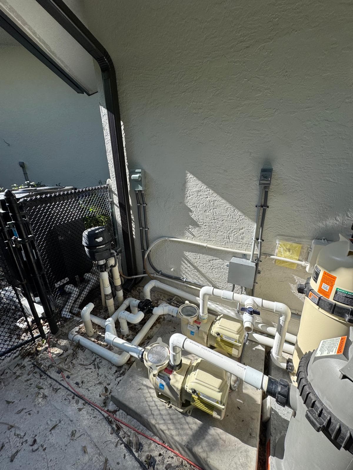 Electrical connections and equipment for residential pool systems